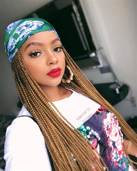 Trendy and Stylish Scarf and Box Braids Hairstyles 